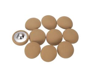 sourcing map 10pcs 32L Fabric Cloth Covered Button 20mm 4/5" Metal Shank Round Sewing DIY Buttons Craft Replacement Button for Sewing Clothing Suits Coats Blouses Sweaters, Light Tan