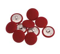 sourcing map 10pcs 32L Fabric Cloth Covered Button 20mm Metal Shank Round Sewing Buttons for Suits Dress Blouses, Red