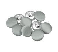 sourcing map 10pcs 32L Fabric Cloth Covered Button 20mm Round Metal Shank Sewing Buttons for Suits Dress Blouses Sweaters, Light Gray