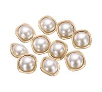 sourcing map 10pcs 32L Pearl Gold Metal Sewing Buttons 20mm 4/5" Round Women Coat Buttons with Plastic Shank Replacement DIY Button for Sewing Clothing Sweater Decoration Craft, #5