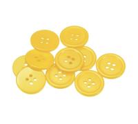 sourcing map 10pcs 32L Sewing Buttons 4/5"(20mm) Resin Round Flat 4-Hole Craft Buttons for Sewing Clothing and DIY, Yellow