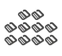 sourcing map 10Pcs 32mm/1.26" Metal G-Hook Webbing Buckles Adjustable Flat Tri-Glide Slide Buckles for Backpack Strap Webbing, Dark Grey