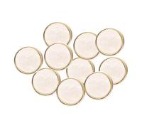 sourcing map 10pcs 34L Gold White Faux Pearl Buttons 21mm 7/8" Dia 0.37" Thick Plastic Round Sewing Button Replacement Craft Fastener for Coats Clothing Style Z