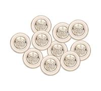 sourcing map 10pcs 34L Gold White Faux Pearl Buttons 21mm 7/8" Dia 0.37" Thick Plastic Round Sewing Button Replacement Craft Fastener for Coats Clothing Style L