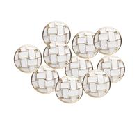 sourcing map 10pcs 34L Gold White Faux Pearl Buttons 21mm 7/8" Dia 0.43" Thick Plastic Round Sewing Button Replacement Craft Fastener for Coats Clothing Style J
