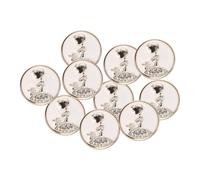 sourcing map 10pcs 34L Gold White Faux Pearl Buttons 21mm 7/8" Dia 0.43" Thick Plastic Round Sewing Button Replacement Craft Fastener for Coats Clothing Style W