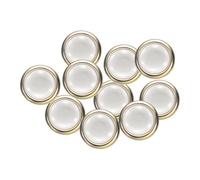sourcing map 10pcs 34L Gold White Faux Pearl Buttons 21mm 7/8" Dia 0.43" Thick Plastic Round Sewing Button Replacement Craft Fastener for Coats Clothing Style Q