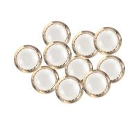 sourcing map 10pcs 34L Gold White Faux Pearl Buttons 21mm 7/8" Dia 0.45" Thick Plastic Round Sewing Button Replacement Craft Fastener for Coats Clothing Style D