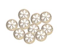 sourcing map 10pcs 34L Gold White Faux Pearl Buttons 21mm 7/8" Dia 0.49" Thick Plastic Round Sewing Button Replacement Craft Fastener for Coats Clothing Style E