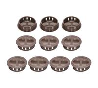 sourcing map 10Pcs 35mm/1.4in Air Vents Circular Soffit Vents, Brown Plastic Soffit Vent Cover for Bathroom Home, Office, Kitchen, Cabinet, Wardrobe