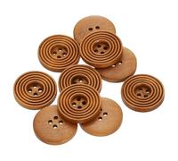 sourcing map 10pcs 36L DIY Sewing Buttons 7/8"(23mm) Wooden Round Flat 4-Hole Craft Replacement Buttons for Sewing Clothing Handmade Crafts, Light Brown