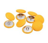 sourcing map 10pcs 36L Fabric Cloth Covered Button 23mm 7/8" Round Metal Shank Satin Sewing DIY Craft Buttons for Bridal Wedding Suits Dress Blouses Sweaters, Yellow