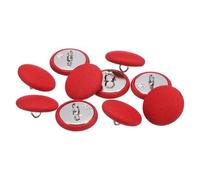 sourcing map 10pcs 36L Fabric Cloth Covered Button 23mm 7/8" Round Metal Shank Satin Sewing DIY Craft Buttons for Bridal Wedding Suits Dress Blouses Sweaters, Red