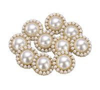 sourcing map 10pcs 36L Pearl Gold Metal Sewing Buttons 23mm 7/8" Round Women Coat Buttons with Plastic Shank Replacement DIY Button for Sewing Clothing Sweater Decoration Craft, #10