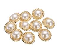 sourcing map 10pcs 36L Pearl Gold Metal Sewing Buttons 23mm 7/8" Round Women Coat Buttons with Plastic Shank Replacement DIY Button for Sewing Clothing Sweater Decoration Craft, #2