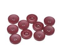 sourcing map 10pcs 36L Sewing Buttons 7/8"(23mm) Resin Round Flat 4-Hole Craft Buttons for Coats Sweater Sewing Clothing and DIY, Dark Red