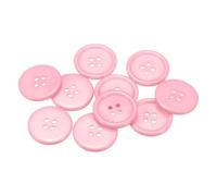 sourcing map 10pcs 36L Sewing Buttons 7/8" Resin Round Flat 4-Hole Craft Buttons, Pink