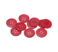 sourcing map 10pcs 36L Sewing Buttons 7/8" Resin Round Flat 4-Hole Craft Buttons, Red