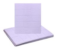 sourcing map 10pcs 3D Brick Effect Wall Panels 14.5 Sq Ft Coverage Peel and Stick Brick Wall Tile, 13.8"x15.2" Waterproof Brick Design Wallpaper Backsplash, Light Purple