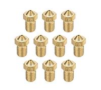 sourcing map 10pcs 3D Printer Nozzle,Brass V6 Nozzle 1mm,Extruder Print Head for Filament 1.75mm V5-V6 M6 3D Printer