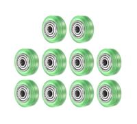 sourcing map 10pcs 3D Printer POM Rollers, Solid High-Speed Gantry Wheels V Slot POM Pulley Wheel with 625ZZ Double Shield Bearing for 3D Printer, CNC Machine (Green)
