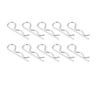 sourcing map 10Pcs 3mmx65mm 304 Stainless Steel R Shaped Spring Cotter Pins, R Clips Cotter Pin Spring Fastener for Household Appliances, Sports Equipment, Car Mechanics Repair (Silver)