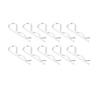 sourcing map 10Pcs 3mmx65mm Zinc-Plated Carbon Steel R Shaped Spring Cotter Pins, R Clips Cotter Pin Spring Fastener for Household Appliances, Sports Equipment, Car Mechanics Repair (White)