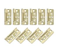 sourcing map 10Pcs 3x1.4 Inch Door Hinges Non-Mortise No Noise Bifold Door Hinges Plating for Cabinet Furniture Window Wardrobe, Gold