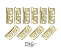 sourcing map 10Pcs 3x1.4 Inch Door Hinges Non-Mortise No Noise Bifold Door Hinges Plating for Cabinet Furniture Window Wardrobe with Screws, Golden
