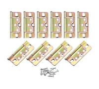 sourcing map 10Pcs 3x1.4 Inch Door Hinges Non-Mortise No Noise Bifold Door Hinges Plating for Cabinet Furniture Window Wardrobe with Screws, Color Zinc