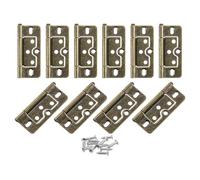 sourcing map 10Pcs 3x1.4 Inch Door Hinges Non-Mortise No Noise Bifold Door Hinges Plating for Cabinet Furniture Window Wardrobe with Screws, Bronze