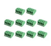 sourcing map 10Pcs 4 Pin PCB Mount Screw Terminal Block Connector 2.54mm 0.1 Inch Pitch, Green