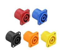 sourcing map 10pcs 4 Pole Speaker Jack Twist Lock, NL4 Connector 1 Inch XLR Speaker Female Panel Mount Audio Microphone Plug Socket for NL4 Series, Mixed colors