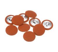 sourcing map 10pcs 40L Fabric Cloth Covered Button 25mm Round Holes Metal Shank Sewing Buttons for Suits Dress Blouses, Orange