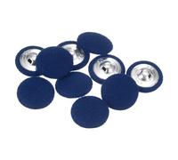 sourcing map 10pcs 40L Fabric Cloth Covered Button 25mm Round Holes Metal Shank Sewing Buttons for Suits Dress Blouses, Deep Blue