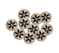 sourcing map 10pcs 40L Gold White Faux Pearl Buttons 25mm 1" Dia 0.55" Thick Plastic Round Sewing Button Replacement Craft Fastener for Coats Clothing Style F