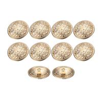 sourcing map 10pcs 40L Metal Round Hollow Sewing Buttons 25mm 1" Zinc Alloy Clothes Craft Replacement Button for Men Women Coat Uniform Shirt Suit, Gold Tone