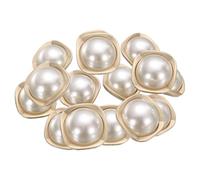 sourcing map 10pcs 40L Pearl Gold Metal Sewing Buttons 25mm 1" Round Women Coat Buttons with Plastic Shank Replacement DIY Button for Sewing Clothing Sweater Decoration Craft, #5