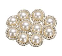 sourcing map 10pcs 40L Pearl Gold Metal Sewing Buttons 25mm 1" Round Women Coat Buttons with Plastic Shank Replacement DIY Button for Sewing Clothing Sweater Decoration Craft, #8