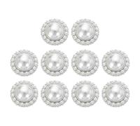 sourcing map 10pcs 40L Silver Faux Pearl Buttons 25mm 1" Plastic Round Sewing Button Replacement Craft Fastener for Coats Clothing DIY Decoration Crafts #6