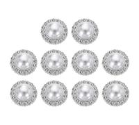 sourcing map 10pcs 40L Silver Faux Pearl Buttons 25mm 1" Plastic Round Sewing Button Replacement Craft Fastener for Coats Clothing DIY Decoration Crafts #8