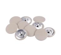 sourcing map 10pcs 44L Fabric Cloth Covered Button 28mm Metal Shank Round Sewing Buttons for Suits Dress Blouses, Beige