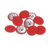 sourcing map 10pcs 44L Fabric Cloth Covered Button 28mm Metal Shank Round Sewing Buttons for Suits Dress Blouses, Red