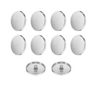 sourcing map 10pcs 44L Metal Round Flat Sewing Buttons 28mm Alloy Shank Craft Replacement Button for Men Women Suit Woolen Coat Shirt Trousers Sewing Crafts, Silver Tone