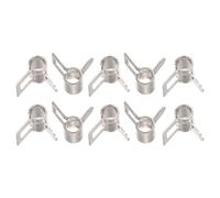 sourcing map 10pcs 4mm Spring Band Type Action Fuel/Silicone Vacuum Hose Pipe Clamp Low Pressure Air Clip Clamp, Nickel Plated