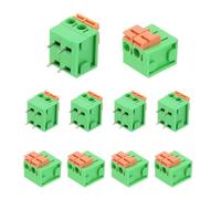 sourcing map 10pcs 5.08mm 0.2" Pitch Spring PCB Terminal Block Connector 4 Pin 90 Degree Pin Quick PCB Wiring Terminals Mechanical Equipment, Green