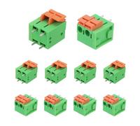 sourcing map 10pcs 5.08mm 0.2" Pitch Spring PCB Terminal Block Connector 4 Pin Straight Pin Quick PCB Wiring Terminals Mechanical Equipment, Green