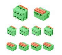 sourcing map 10pcs 5.08mm 0.2" Pitch Spring PCB Terminal Block Connector 6 Pin 90 Degree Pin Quick PCB Wiring Terminals Mechanical Equipment, Green