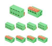 sourcing map 10pcs 5.08mm 0.2" Pitch Spring PCB Terminal Block Connector 8 Pin 90 Degree Pin Quick PCB Wiring Terminals Mechanical Equipment, Green