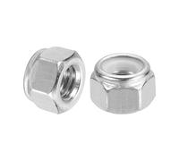 sourcing map 10Pcs 5/16"-18 Nylon Insert Hex Lock Nuts, 316 Stainless Steel Self-Locking Nylon Insert Stop Nut for Industrial Construction Fasteners, Silver&White